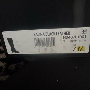 Naturalizer Kalina Black Leather Heeled Boots